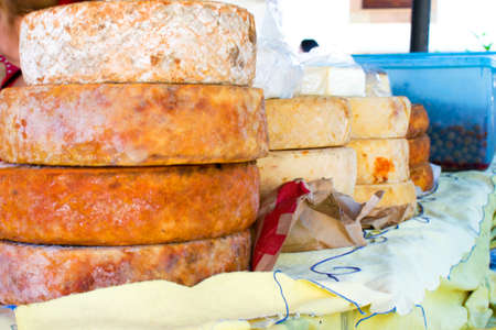 Cheese in a street marketの写真素材