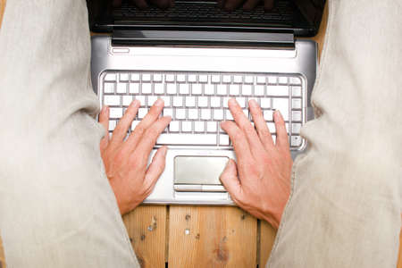 Businessman working with his computerの写真素材