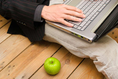 Businessman working with his computer