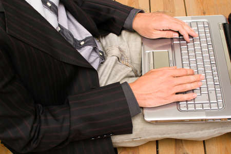 Businessman working with his computerの写真素材