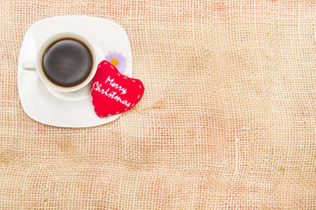 Coffee and Christmas heartの写真素材