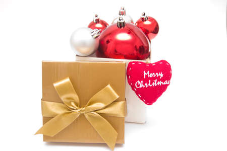 Christmas balls out of a gift box