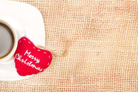 Coffee and Christmas heartの写真素材