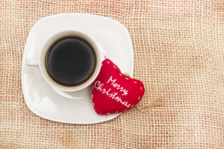 Coffee and Christmas heartの写真素材