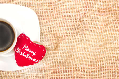 Coffee and Christmas heartの写真素材