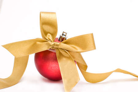 Christmas bow and ballの写真素材