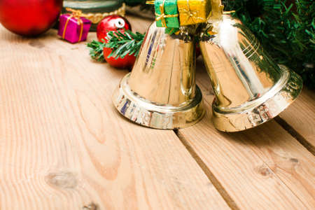 Christmas bell and christmas decorationの写真素材