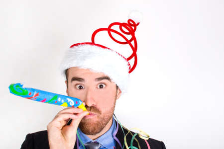 Man celebrating a new year partyの写真素材