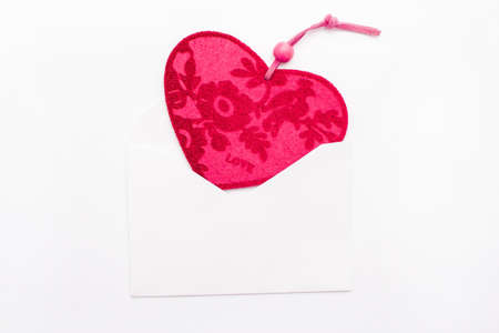 Valentine heart in an envelopeの写真素材