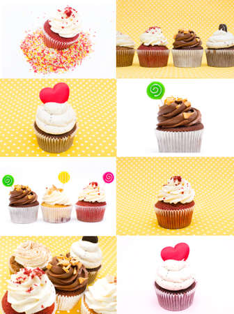 Cupcake collageの写真素材