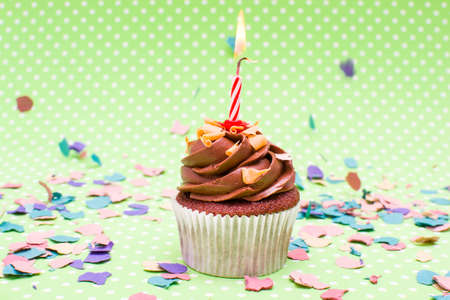 Birthday cupcakesの写真素材