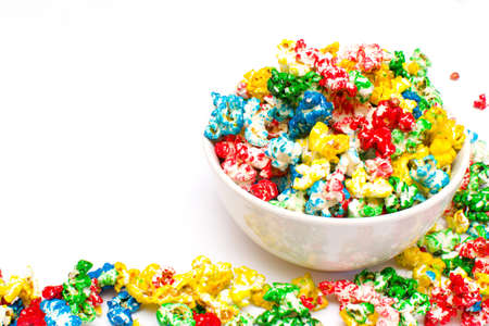 Sweet colored popcornの写真素材