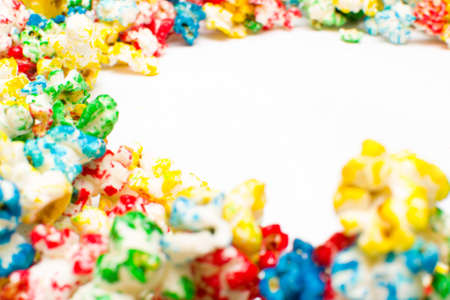 Sweet colored popcornの写真素材