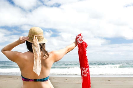 Woman on beachの写真素材