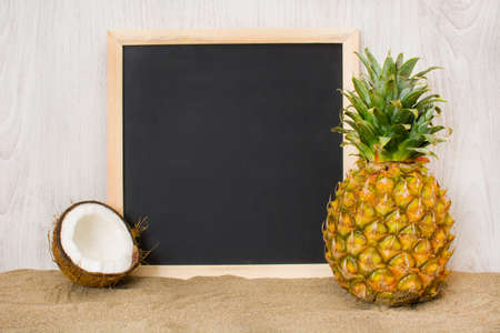 pineaple and coconutの写真素材