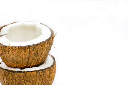 Coconut on wooden backgroundの写真素材