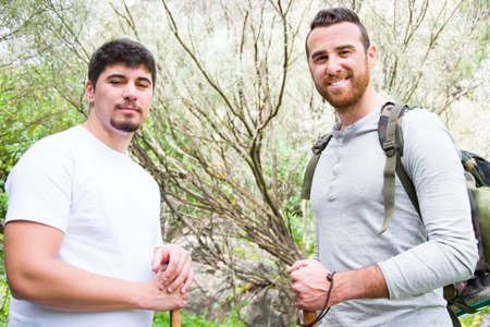 two men hiking