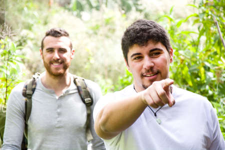 two men hiking