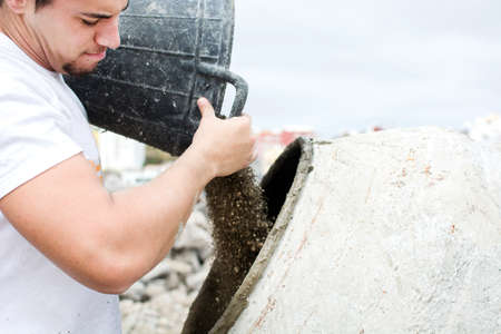 man working at a construction siteの写真素材
