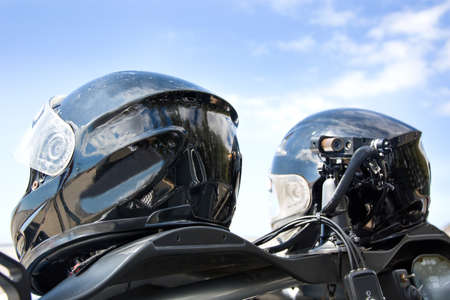two helmets of race carの写真素材