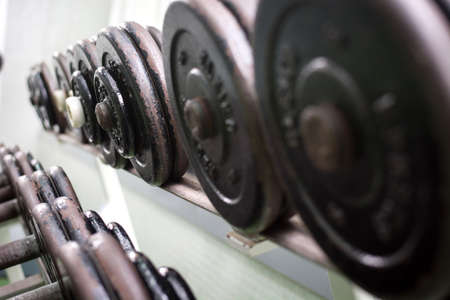 dumbbells in the gymの写真素材
