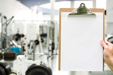 Folder to plan training in the gymの写真素材