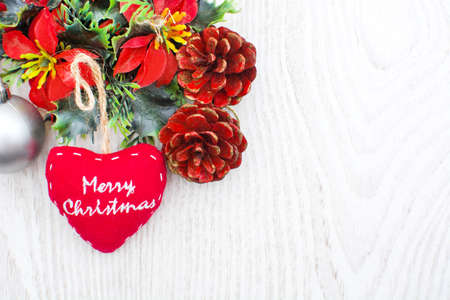 Christmas time. Christmas decoration on wood.の写真素材