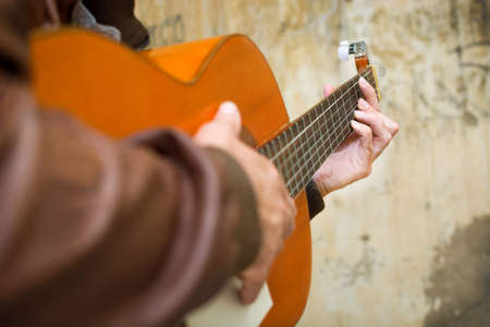 man with guitar. urban style