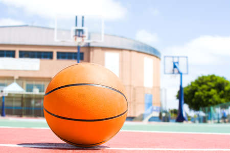 Basketball in baskeball field.の写真素材