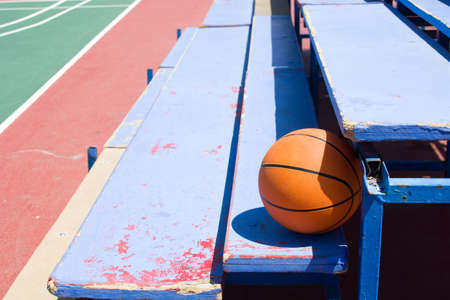Basketball in bleachers. Baskeball field.の写真素材