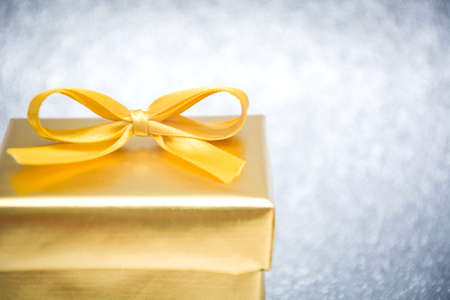 Golden gift boxの写真素材