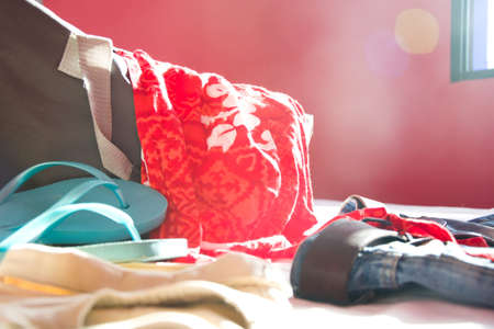 Preparing the suitcase for the trip