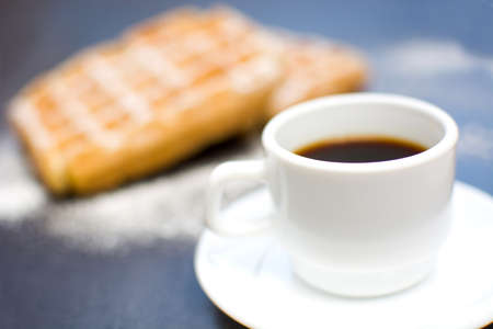 Waffles and coffeeの写真素材