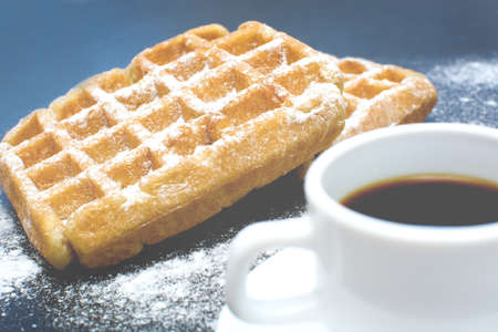 Waffles and coffeeの写真素材