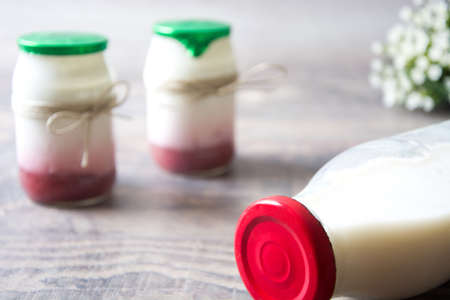 Milk bottlesの写真素材