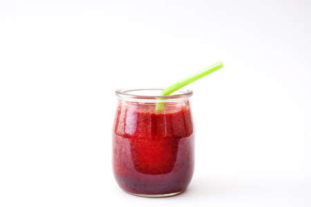 Red detox with beetroot, pepper,apple and tomatoの写真素材