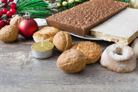 Christmas nougat and other sweetsの写真素材