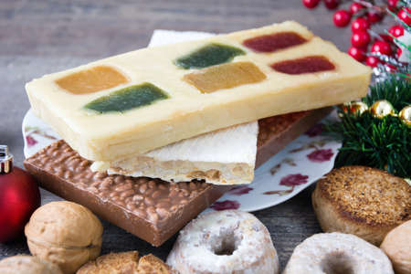 Christmas nougat and other sweetsの写真素材