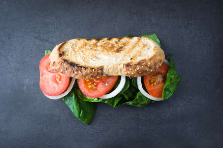 by etorres69 in Photos Food Drink Vegan sandwich with spinach, tomato and onion