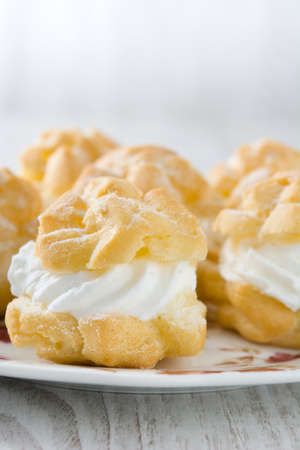 Fresh profiteroles with creamの写真素材