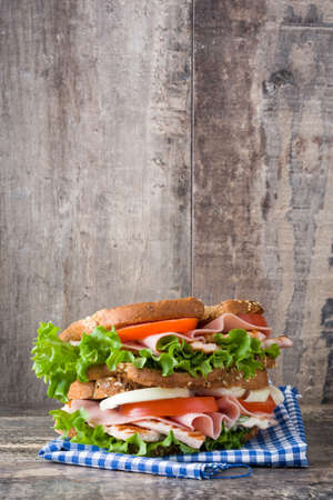 Chicken and vegetable sandwichの写真素材