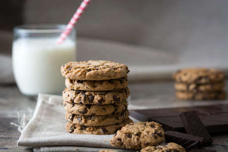 Homemade chocolate cookiesの写真素材