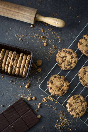 Homemade chocolate cookiesの写真素材
