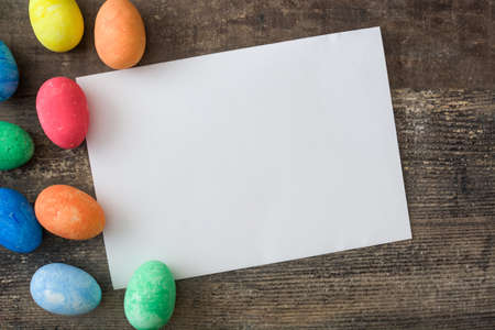Easter greeting card and Easter eggs