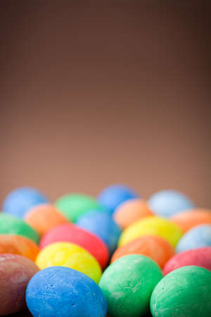 Easter eggs. Brown background