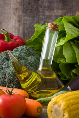 Vegetables and olive oilの写真素材
