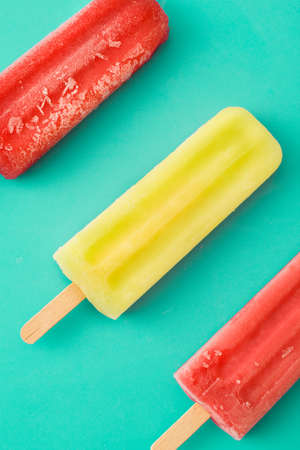 Strawberry and lemon ice pop