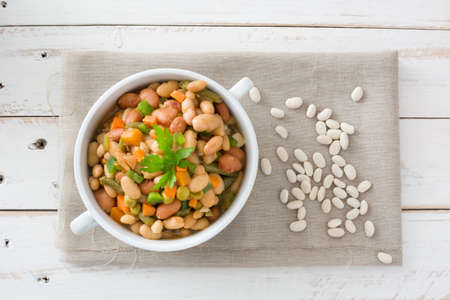 White beans with vegetablesの写真素材