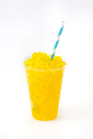 Yellow summer slushie isolated