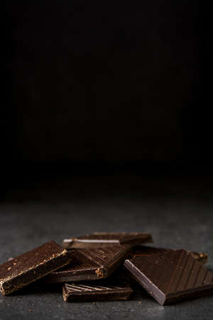 Chocolate on black background